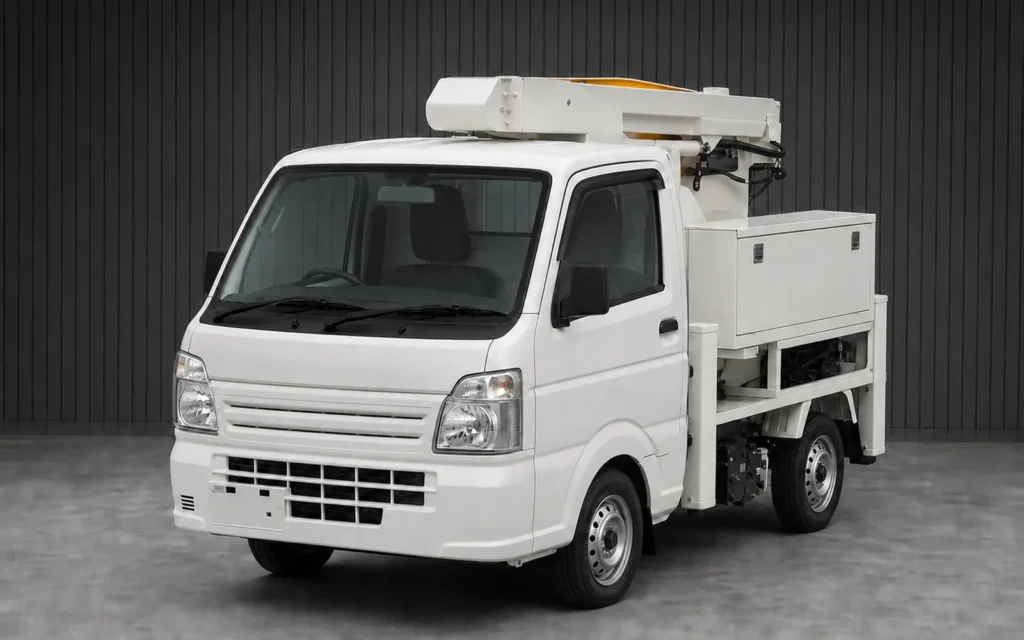 Kei bucket truck with an aerial work platform