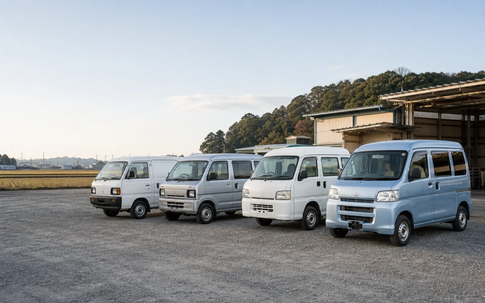 Lineup of popular Japanese kei vans from classic to current generations