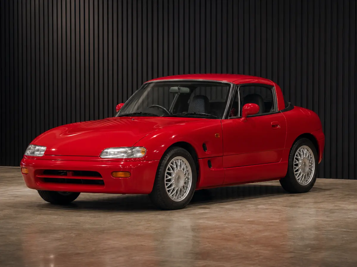 Red Suzuki Cappuccino EA11R kei sports roadster