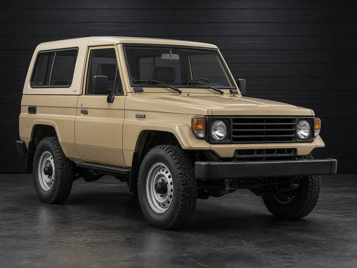1984-era heavy-duty short-wheelbase utility vehicle with FRP-top proportions