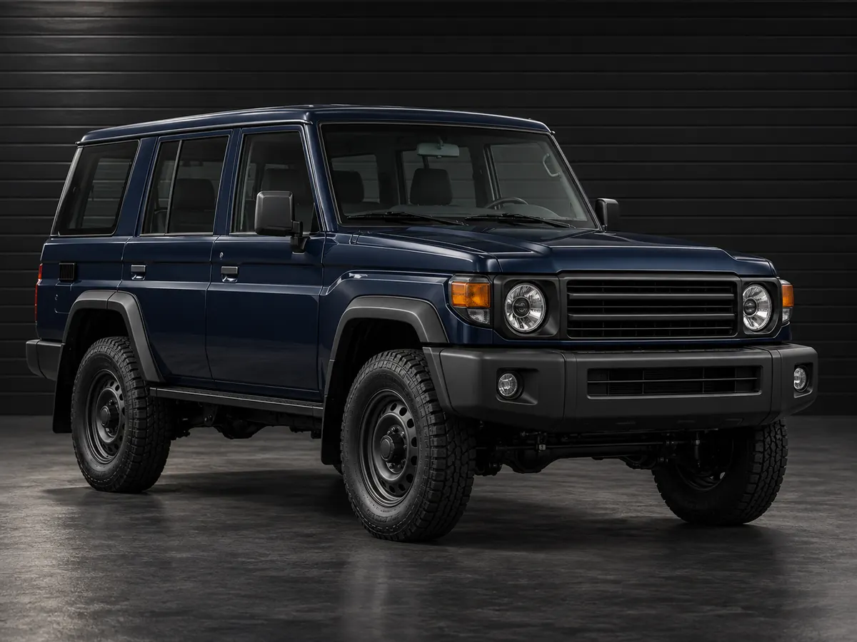 Current heavy-duty 76-style five-door utility wagon in dark studio
