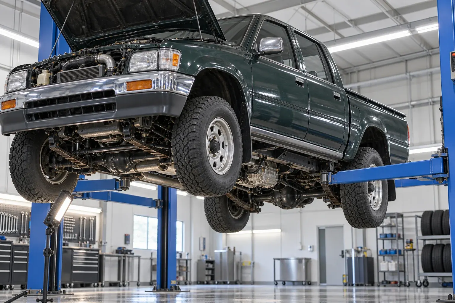 Toyota Hilux 4th–6th generation Japanese-market pickup workshop and mechanical inspection