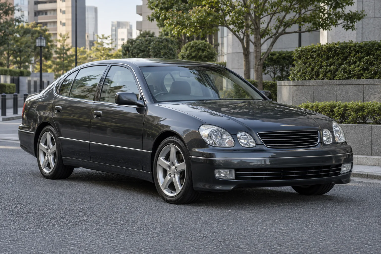 JDM performance sedans — illustration of a Japanese performance sedan.